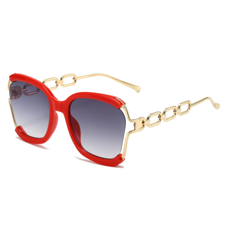 Wholesale Chain Fashion Metal Hollow Brushed Sunglasses